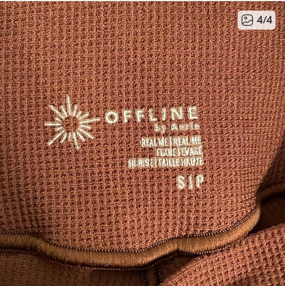 Aerie Real Me High Rise Ruched Flare Leg Leggings in Brown - Picture 3 of 3